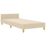 vidaXL Cadre de lit avec tête de lit Crème 100 x 200 cm tissu