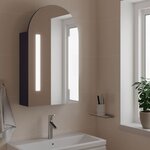 vidaXL Armoire de bain à miroir avec LED arquée gris 42x13x70 cm