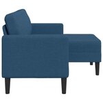 vidaXL Canapé 2 places avec méridienne en L bleu 125 cm tissu
