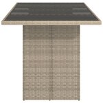vidaXL Table de jardin dessus en verre gris clair 190x80x74 cm
