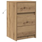 vidaXL Cabinet de chevet avec tiroir Chêne artisanal 38 x 34 x 61 cm