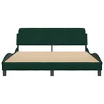 vidaXL Cadre de lit Dover vert foncé 160x200 cm velours