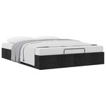 vidaXL Cadre de lit ottoman sans matelas noir 140x190 cm tissu