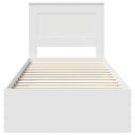 vidaXL Cadre de lit Blanc et Argent 75 x 190 cm Bois d'ingénierie