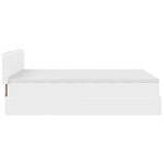 vidaXL Lit ottoman avec matelas & LED blanc pur 140x190cm similicuir