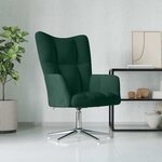 vidaXL Chaise de relaxation Vert foncé Velours