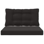 vidaXL Coussin de canapé d'extérieur 2 Pièces Noir Polyester