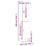vidaXL Buffet haut Chêne sonoma 34 5x34x180 cm Bois d'ingénierie