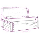 vidaXL Canapé central 120x80 cm noir bois de pin massif
