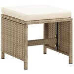 vidaXL Chaises de jardin avec tabourets lot de 2 Résine tressée Beige