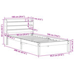 vidaXL Cadre de lit sans matelas blanc 90x190 cm bois de pin massif