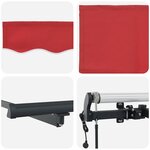 vidaXL Auvent Rétractable Rouge 400 ×350 cm tissu