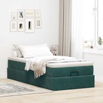 vidaXL Cadre de lit ottoman avec matelas vert foncé 90x190 cm velours