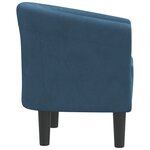 vidaXL Chaise cabriolet bleu foncé velours