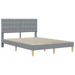 vidaXL Cadre de lit avec matelas Gris clair 140 x 190 cm Tissu