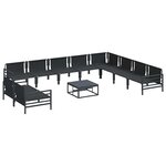 vidaXL Ensemble de canapé de jardin 11 Pièces Anthracite Acier