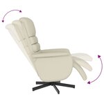 vidaXL Fauteuil inclinable avec repose-pieds crème similicuir