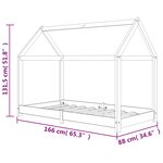 vidaXL Cadre de lit d'enfant Bois de pin massif 80x160 cm