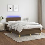 vidaXL Sommier à lattes de lit matelas et LED marron foncé 120x190 cm