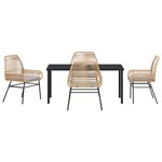 vidaXL Ensemble de salle à manger de jardin 5 pièces avec coussins Marron Rattan Poly