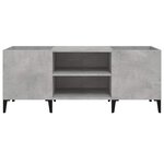 vidaXL Armoire à disques gris béton 121x38x48 cm bois d'ingénierie