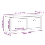 VidaXL Banc de couloir BODO gris 114x40x45 cm