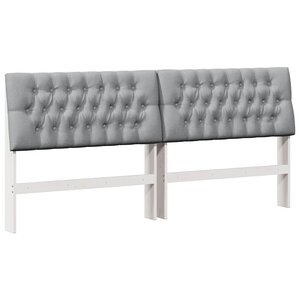 vidaXL Tête de lit capitonnée Gris clair 200 cm Pin massif