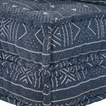 vidaXL Pouf Géométrique Indigo 70 x 70 x 54 cm tissu