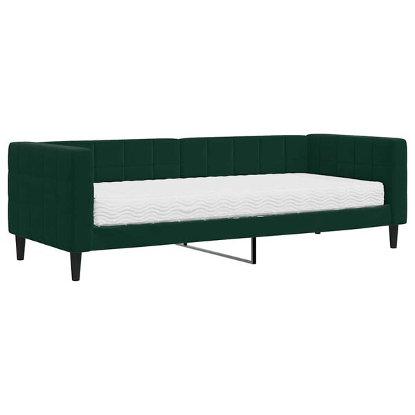 vidaXL Lit de jour avec matelas vert foncé 80x200 cm velours