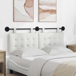 vidaXL Tête de lit suspendue Avec lumière LED Blanc Simili cuir
