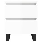 vidaXL Tables de chevet 2 Pièces blanc brillant 40x35x50 cm
