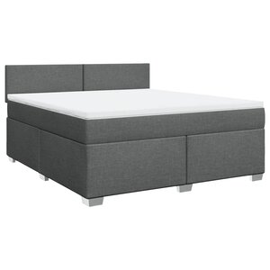 vidaXL Sommier à lattes de lit avec matelas Gris foncé 180x200cm Tissu