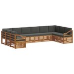 vidaXL Ensemble de canapés d'extérieur 10 pc Naturel et Anthracite