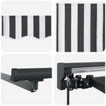vidaXL Auvent rétractable manuel en anthracite et blanc  400x300 cm