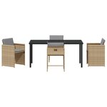 vidaXL Ensemble de Salle à Manger de Jardin 5 Pièces avec Coussins Beige Rotin Poly