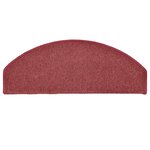 vidaXL Tapis d'escalier 30 pièces 65 x 24 x 4 cm Bordeaux Demi-rond Grand