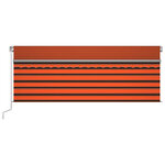 vidaXL Auvent manuel rétractable avec store 4x3 m Orange et marron