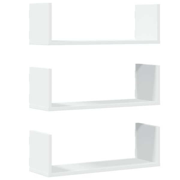 vidaXL Étagères murales 3 Pièces blanc 58x18x18 cm bois d'ingénierie