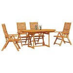 vidaXL Ensemble de salle à manger pour jardin 5 Pièces Marron