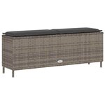 vidaXL Banc de jardin avec coussin gris 110x30x40 5 cm résine tressée