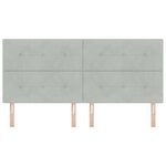 vidaXL Tête de lit LED avec bandes LED Gris clair 200 cm Velours