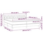 vidaXL Sommier à lattes de lit avec matelas Gris foncé 200x200cm Tissu
