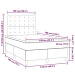 vidaXL Sommier à lattes de lit matelas et LED taupe 120x190 cm tissu