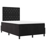 Lit à ressorts vidaXL avec matelas Noir 120x200 cm Velours