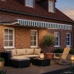 vidaXL Cadre de store manuel avec LEDs Vert et blanc 3 5 x 2 5 m
