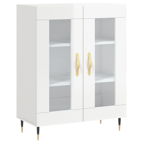 vidaXL Buffet Blanc brillant 69 5x34x90 cm Bois d'ingénierie