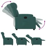 vidaXL Fauteuil inclinable électrique Vert foncé Tissu