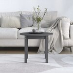 vidaXL Table basse Gris Ø 55x45 cm Bois massif de pin