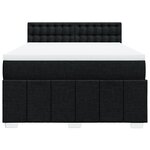 vidaXL Sommier à lattes de lit avec matelas Noir 140x190 cm Tissu