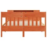 vidaXL Lit bibliothèque sans matelas cire marron 150x200 cm pin massif